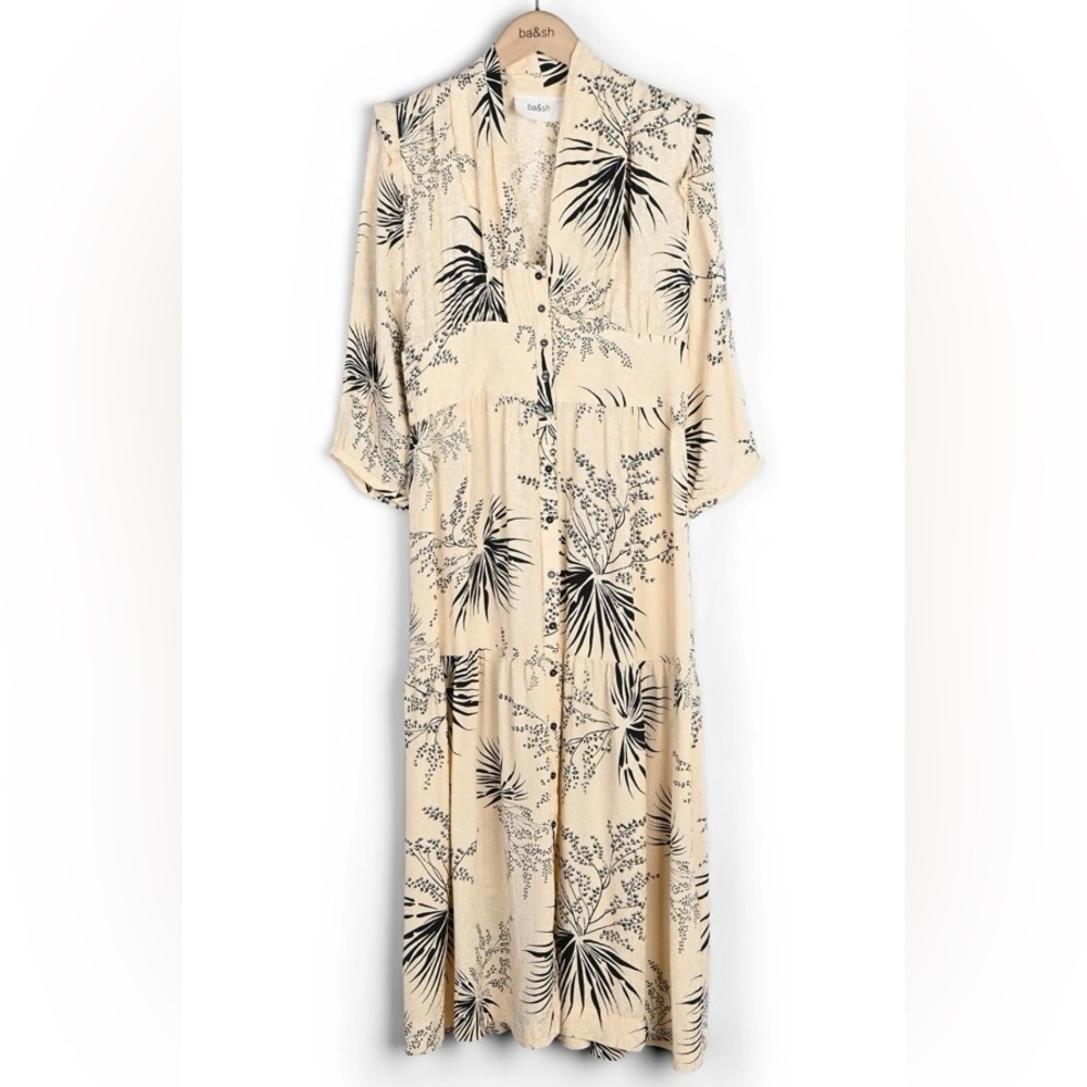 ba&sh Eleanor button front midi dress